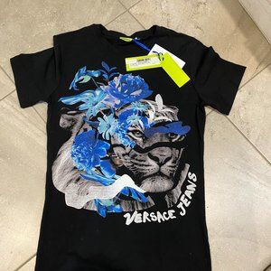 New Versace Jeans T Shirt EXTRASLIM Blue Tiger!